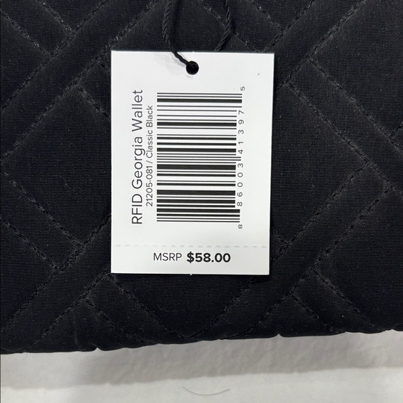 Vera Bradley Black Quilted Women's Wallet - Picture 7 of 7